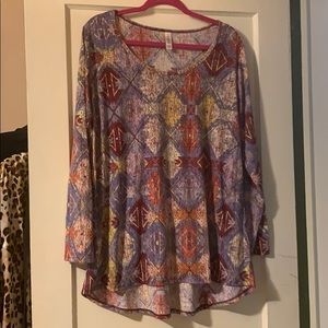 Lularoe Lynnae Long Sleeve Top Aztec Print